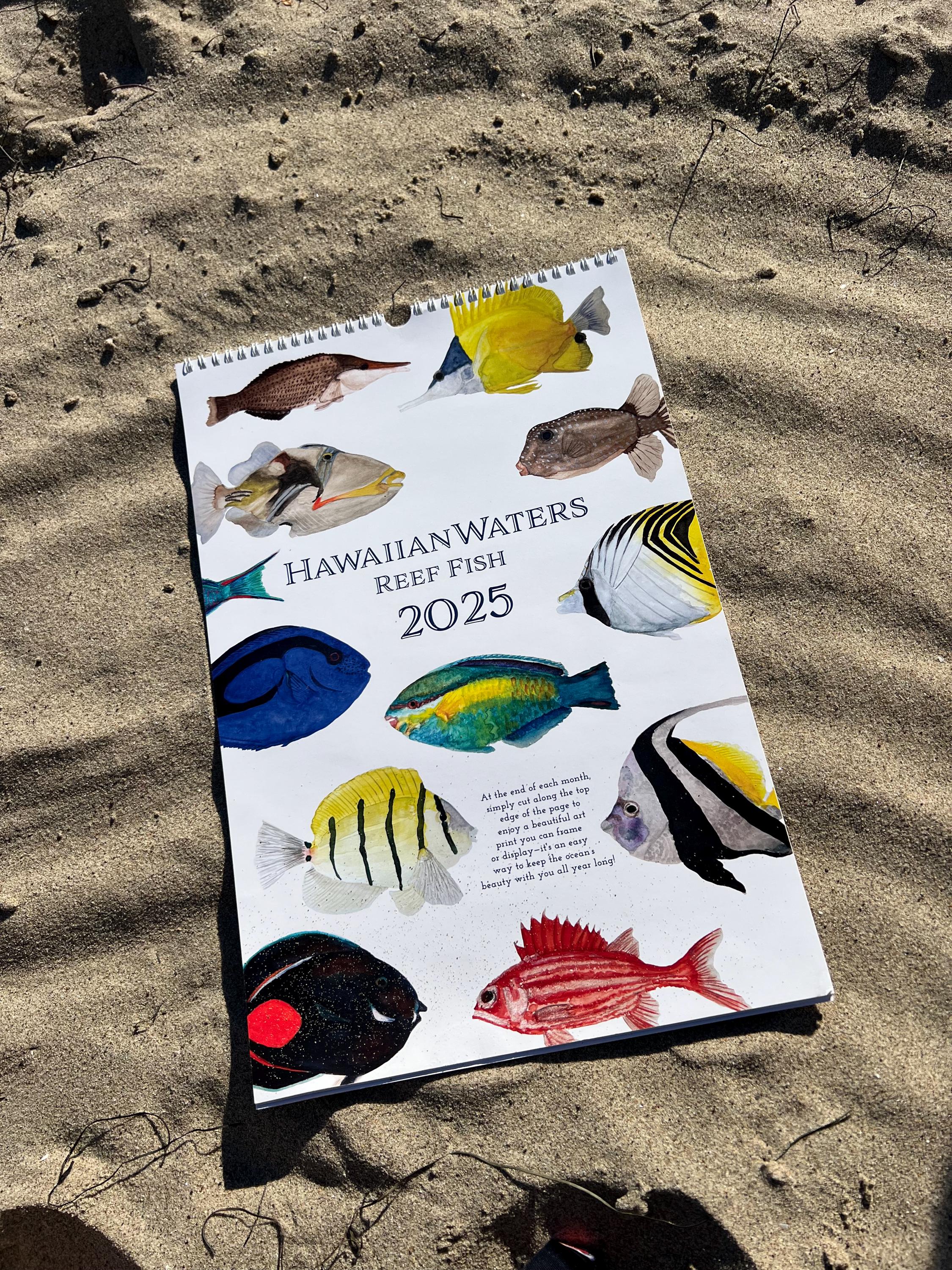 2025 Hawaiian Fish Calendar|12 Vibrant Watercolors||Nature inspired|Coastal Decor|Unique Gift|Hand Painted|Illustrated Art|Marine Life|Ocean